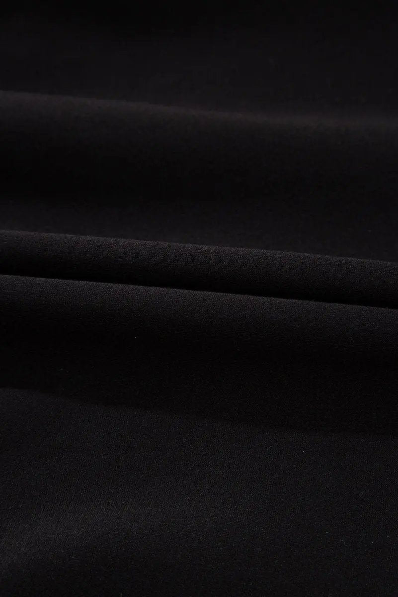 Black Contrast Collar Patchwork Zip Front Romper for Women - Love Salve